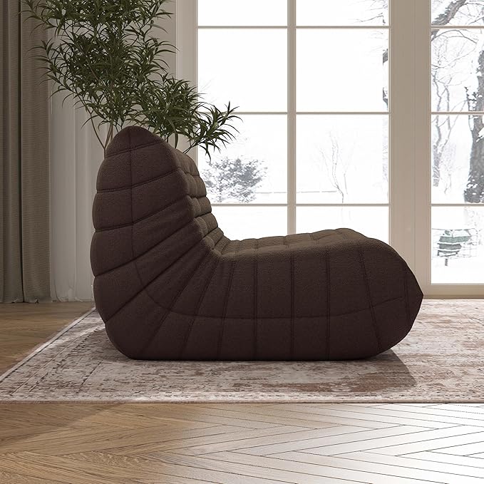 Bean Bag Chair, Loveseat Fireside Chair Bean Bag Sofa Large Bean Bag Chair for Adults, 2 Seater Bean Bag Chairs for Teens with High Density Comfortable Foam, Bean Bag for Living Room, Bedroom(Coffee)-Ruum Studio Home