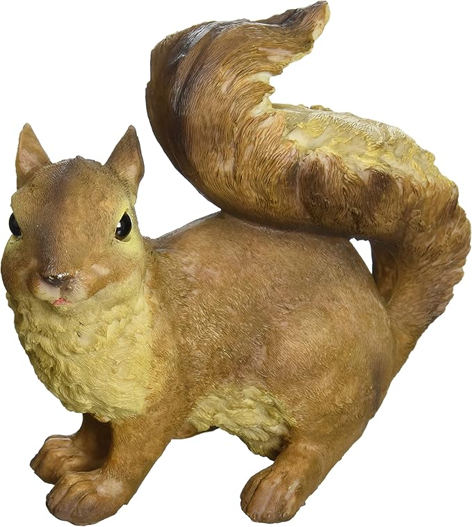 Design Toscano Scamper the Woodland Squirrel Outdoor Garden Statue, 7 Inch Tall, Cast Stone Resin, Brown Finish-Ruum Studio Home