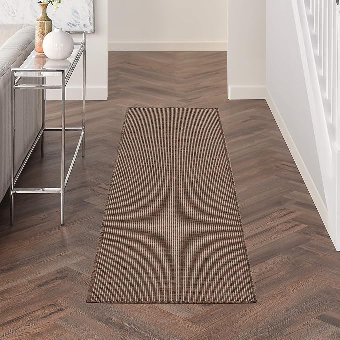 Nourison Home Positano 8' Runner Natural Fabric Modern Area Rug (8' Runner)-Ruum Studio Home