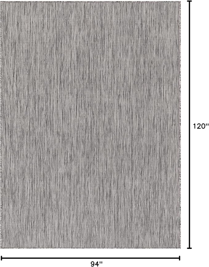 Washable Indoor Outdoor Rug 8x10 Weather Resistant Area Rugs Modern Solid for Porch Deck Balcony Backyard Patio Outside Carpet (8 X 10 Silver Grey)-Ruum Studio Home