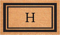 Calloway Mills 152963048H Black Border 30" x 48" Monogram Doormat Letter (H)-Ruum Studio Home