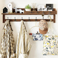 AMBIRD Coat Rack Wall Mount, 35 inch Large Wall Hooks with Shelf, Entryway Shelf with 7 Dual Coat Hooks 4 Key Hooks Mail Organizer, Wooden Coat Hanger and Key Holder Wall Mount-Ruum Studio Home
