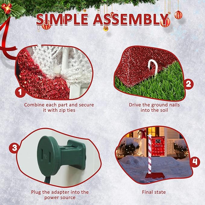 5FT Lighted Christmas Countdown Sign, Remote Control Available Within 0-60 Days, Holiday Countdown Sign Decor with 125 LED Lights, Freestanding Glittered Holiday Display for Outdoor, Indoor-Ruum Studio Home