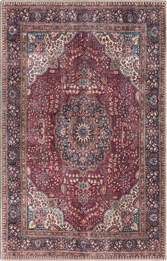 Keen Home Design 2x3 Rug - Machine Washable Entry Rug with Non-Slip Backing, Ideal for Enteryway, Kitchen, Bathroom, Laundry Room - Vintage, Easy Clean, Durable, Low Pile Rug - (2' x 3')-Ruum Studio Home