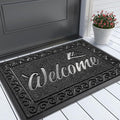 Yimobra Welcome Mat, Heavy Duty Durable Door Mats for Home Entrance Outdoor Indoor, Front Doormat for Outside Patio Floor Entry Porch Garage Office, Waterproof, Low Profile, 29.5 x 17, Black-Ruum Studio Home