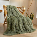 XeGe Luxury Faux Fur Blanket, Sage Green Soft Big Fluffy Throw, Shaggy Plush Decorative Couch Throw, Cute Furry Fuzzy Blanket for Bed Bedroom Living Room Sage Green, 60x90-Ruum Studio Home