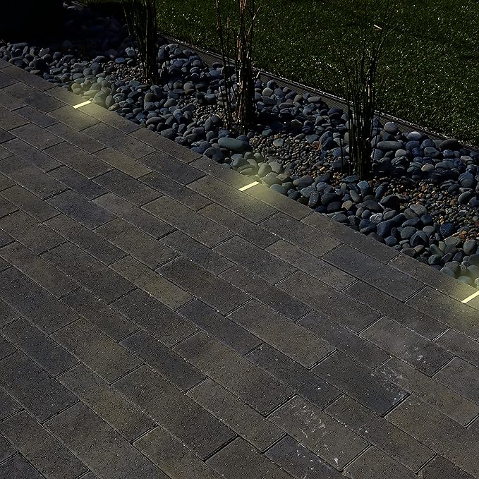 LUMENGY Paver Light Slim 0.5x4 Inch Glare-Free Steel Brick Lighting for Pavers, Walls, Driveway & Pathway Borders 2700K Warm White, Waterproof, Drive-Over Rated - 12V AC/DC-Ruum Studio Home