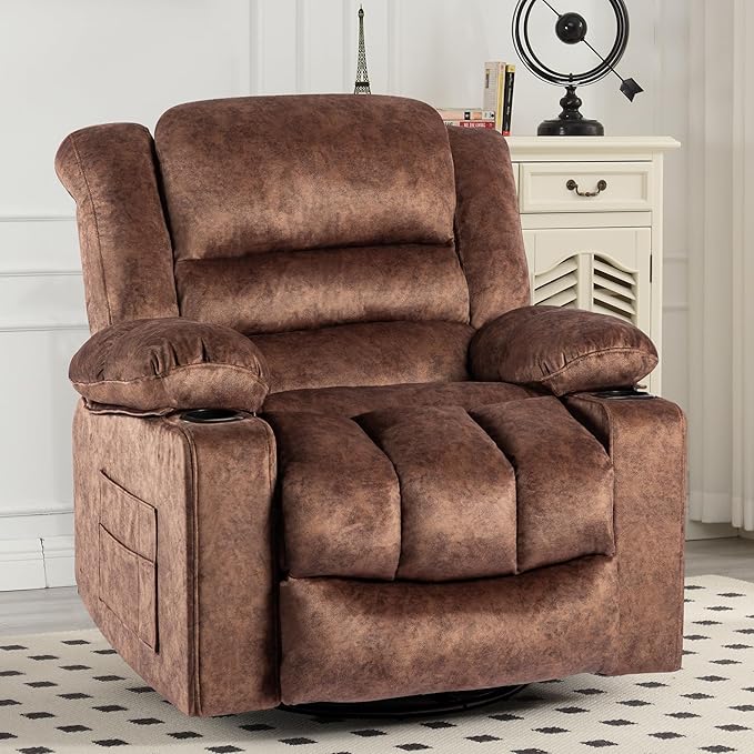 Recliner Chair Rocker Modern Ergonomic Lounge 360 Degree Swivel Single Sofa Seat Living Room Lounge Recliners on Clearance Foam Filling-Ruum Studio Home