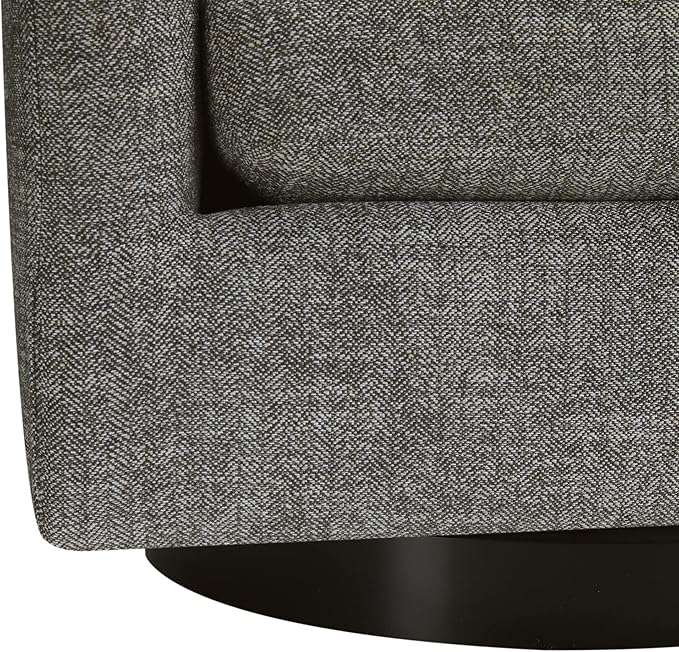 CHITA Swivel Accent Chair, FSC Certified Upholstered Fabric Barrel Chair for Living Room, Fully Assembled, Pebble Grey-Ruum Studio Home