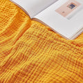 EMME Muslin Baby Blankets 100% Cotton 4-Layer Swaddle 40"x50" Lightweight Soft Breathable for Toddler, Infant, Newborn All Season Gauze Blanket, Mustard Yellow-Ruum Studio Home