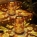 Brizled Hummingbird Solar Lantern Lights, 2 Pack LED Hollow Out Hanging Lantern Lights Outdoor, Warm White Solar Garden Light Decorative Retro Metal Outdoor Lighting for Garden Patio Courtyard Path-Ruum Studio Home