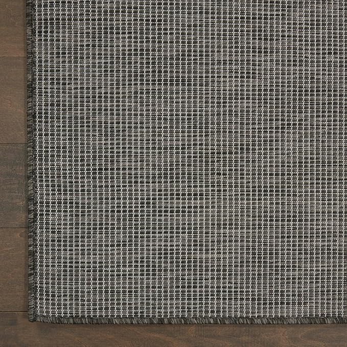 Nourison Positano Indoor-Outdoor Charcoal 7' x 10' Area Rug, Easy Cleaning, Non Shedding, Bed Room, Living Room, Dining Room, Backyard, Deck, Patio (7x10)-Ruum Studio Home