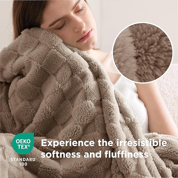 Bedsure GentleSoft California King Blanket for Bed - Super Soft Cozy Blankets for Women Men Girls, Large Fuzzy Fleece Throw for Bedroom Decor, Light Taupe, 102x96 Inches-Ruum Studio Home
