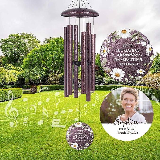 ASTARIN Personalized Deep Tone Wind Chime Memorial, Customized Sympathy Wind Chimes, Memory Wind Chimes for Loved Ones Lost, Bereavement Gifts Windchimes Outdoor-Ruum Studio Home