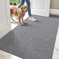 LUMI Ultra Thin Door Mat for Entryway,36"x56" Low Profile Non Slip Rubber Backing Indoor Doormat, Easy Clean Welcome Entrance Mat for Inside House, Patio,Dark Grey-Ruum Studio Home
