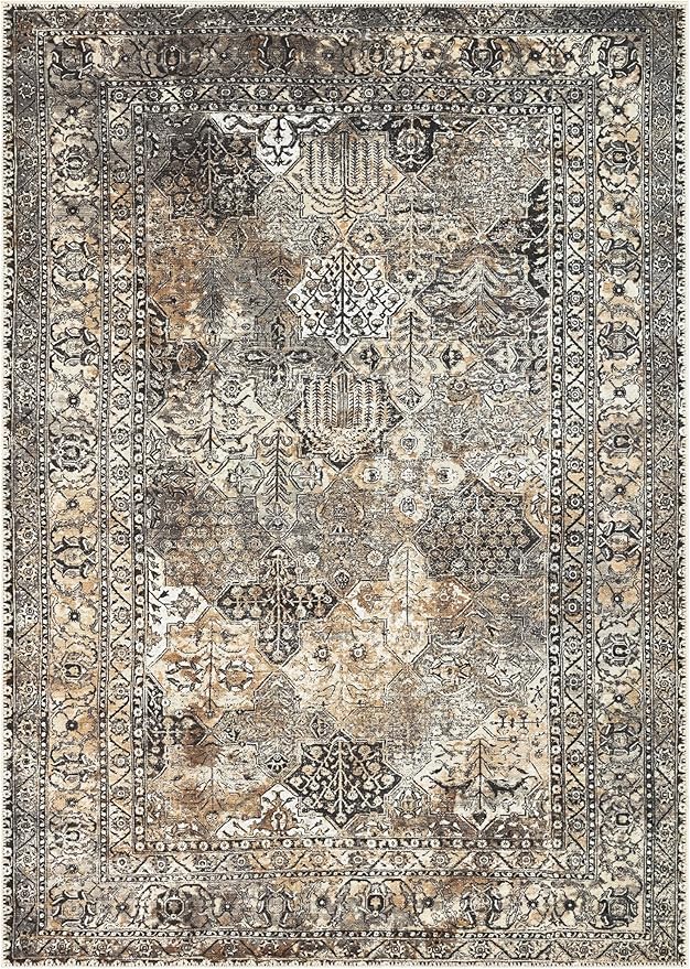 Keen Home Design 9x12 Rug - Machine Washable Area Rug with Non-Slip Backing, Ideal for Living Room, Dining Room, Bedroom - Vintage, Easy Clean, Durable, Low Pile Rug - (9' x 12')-Ruum Studio Home