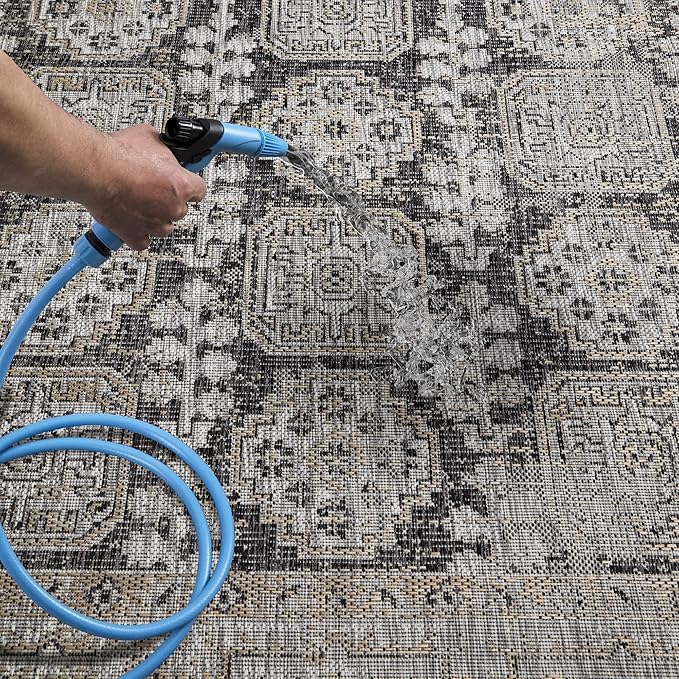 Keen Home Design Terrace Outdoor Area Rug - 5x8 Washable Indoor/Outdoor Rug for Patio, Kitchen, Balcony, Beach, Garden, Deck and Porch, Size: 5'3"x7'7"-Ruum Studio Home