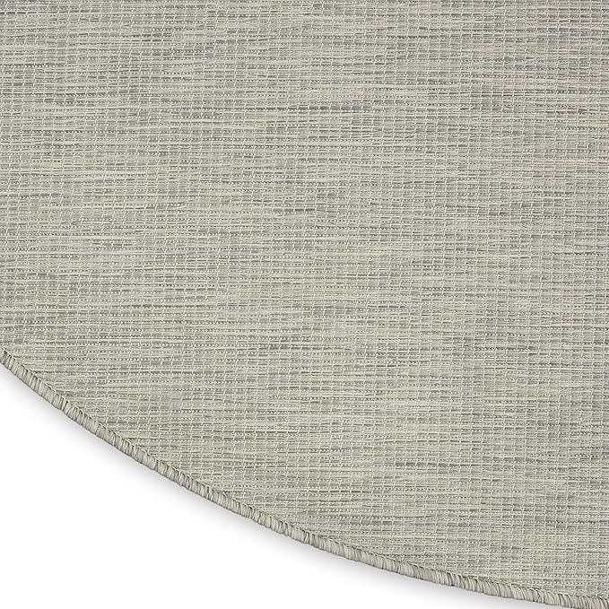 Nourison Home Positano 8' x Round Light Gray Fabric Modern Area Rug (8' Round)-Ruum Studio Home