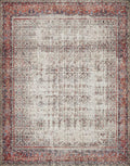 Loloi Layla Collection LAY-12 Ivory/Brick 2'-6" x 12'-0" .13" Thick Runner Rug, Soft, Durable, Vintage Inspired, Distressed, Low Pile, Non-Shedding, Easy Clean, Printed, Living Room Rug-Ruum Studio Home