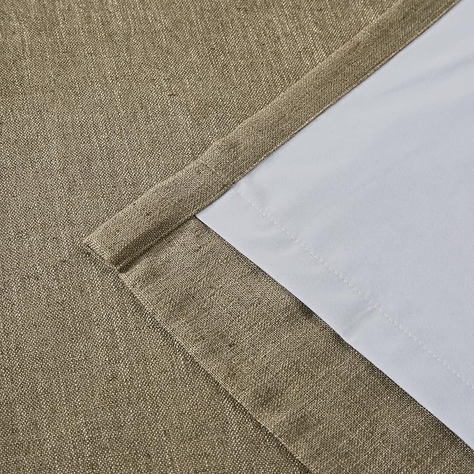 Vision Home Brown Pinch Pleated Full Blackout Curtains Linen Blended Room Darkening Window Curtains 120 inch for Living Room Bedroom Thermal Insulated Pinch Pleat Drapes with Hooks 10ft 40" Wx120 Lx2-Ruum Studio Home