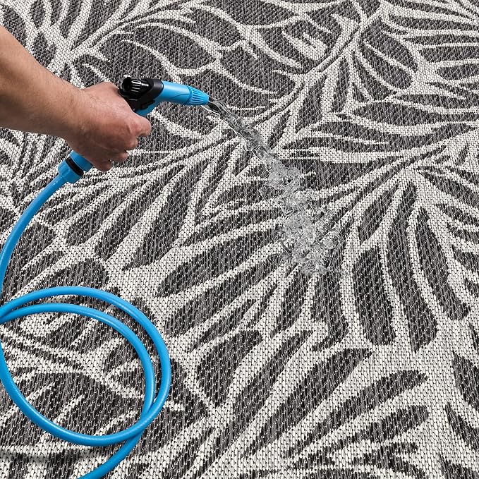 Keen Home Design Terrace Outdoor Round Rug - 8ft Round Washable Indoor/Outdoor Rug for Patio, Kitchen, Balcony, Beach, Garden, Deck and Porch, Size: 7'7" Round-Ruum Studio Home