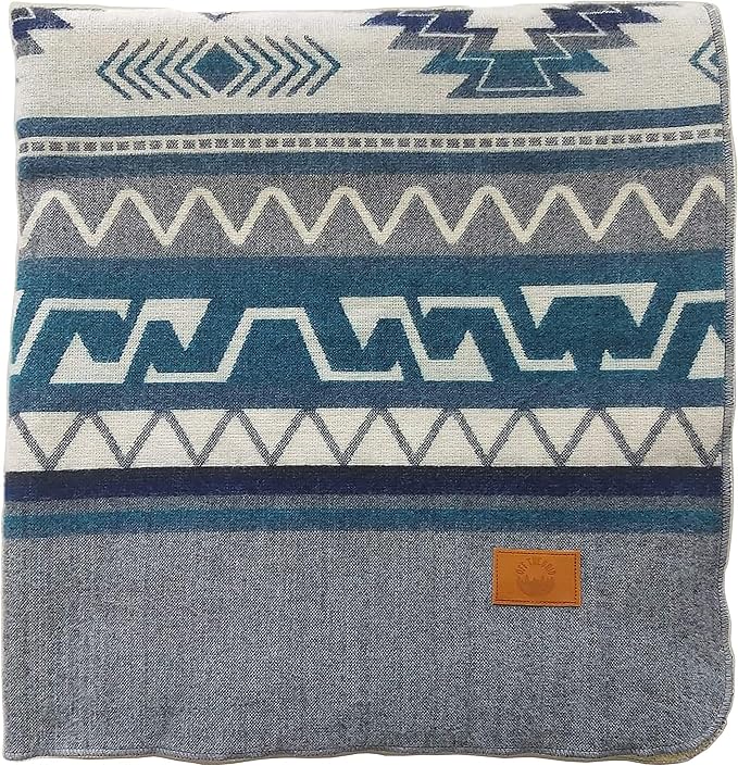 Inca Aztec Throw, Queen, King Blanket | Southwest Indian Navajo Boho Style | Native Cover for Camping, Bedding, Couch, Vanlife | Faux Alpaca, Lightweight, Hypoallergenic (Condor Gray, Queen)-Ruum Studio Home