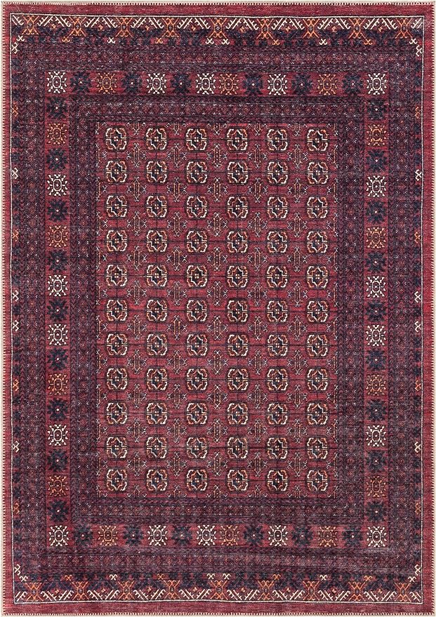 Keen Home Design 6x9 Rug - Machine Washable Area Rug with Non-Slip Backing, Ideal for Living Room, Dining Room, Bedroom - Vintage, Easy Clean, Durable, Low Pile Rug - (6' x 9')-Ruum Studio Home