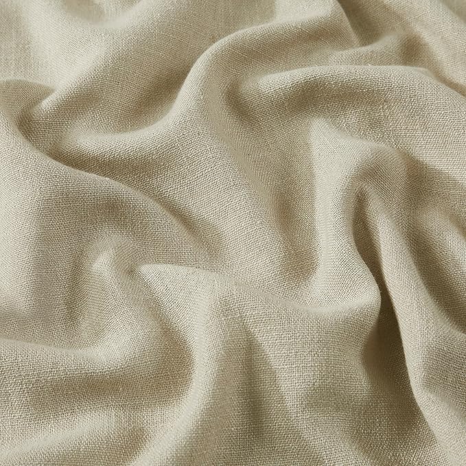 Vision Home Sand Pinch Pleated Full Blackout Curtains Linen Blended Room Darkening Window Curtains 63 inch for Living Room Bedroom Thermal Insulated Pinch Pleat Drapes with Hooks 2 Panel 40" Wx63 L-Ruum Studio Home
