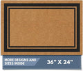 Barnyard Designs Natural Coco Coir Heavy Duty Backing Doormat - Large Cute Non-Slip Front Door Welcome Mat for Outside Entrance or Porch Entry, Brown (24x36, Border)-Ruum Studio Home