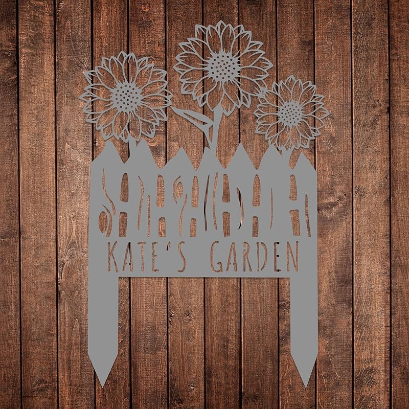 Custom Sunflower Metal Garden Sign with Stakes, Flower Garden Decor, Personalized Family Name Sign, Farmhouse Yard Decorative, Patio Art, Mother's Day Gift, Mom Gift, Housewarming Gift-Ruum Studio Home