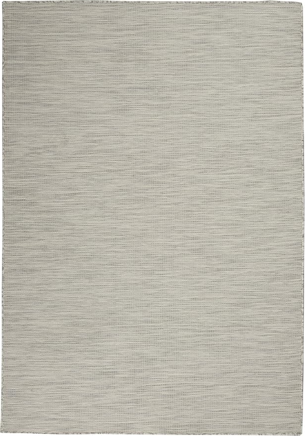 Nourison Positano Indoor/Outdoor Light Grey 3' x 5' Area Rug, Easy Cleaning, Non Shedding, Bed Room, Living Room, Dining Room, Backyard, Deck, Patio (3x5)-Ruum Studio Home