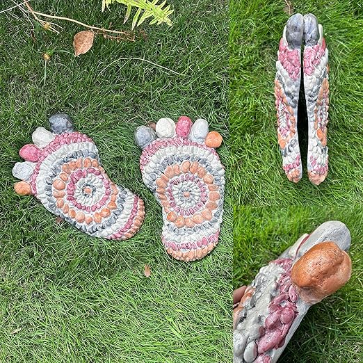 Garden Stepping Stones - Decorative Garden Stones for Patio, Deck, Garden or Sidewalk Faux Cobblestone Stepping Stones (Set of 2#A-Ruum Studio Home