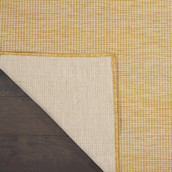 Nourison Home Positano 10' Runner Yellow Fabric Modern Area Rug (10' Runner)-Ruum Studio Home