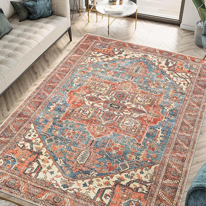 Keen Home Design 3x5 Rug - Machine Washable Entry Rug with Non-Slip Backing, Ideal for Enteryway, Kitchen, Bathroom, Laundry Room - Vintage, Easy Clean, Durable, Low Pile Rug - (3' x 5')-Ruum Studio Home