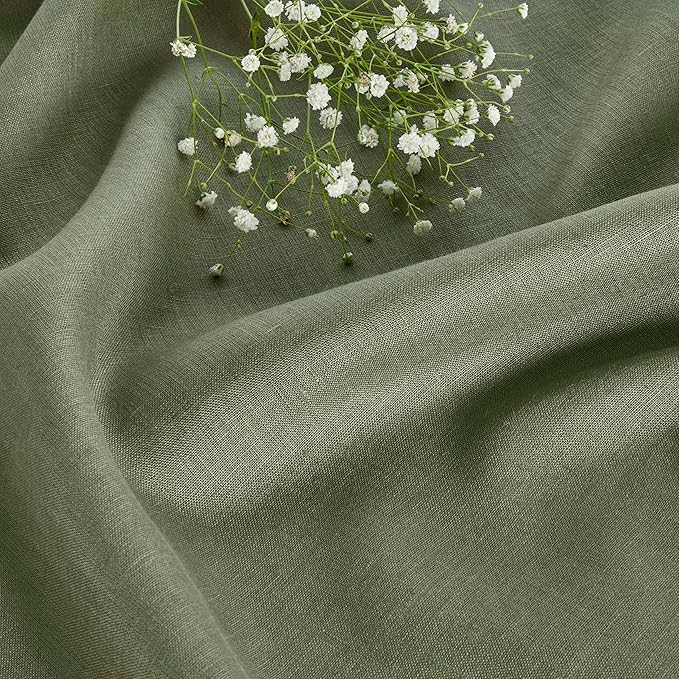 Solino Home Linen Table Runner 36 Inches - 100% Pure Linen Oil Green Table Runner 14 x 36 Inch Ideal for Dresser and Coffee Tables - Fall, Autumn, Thanksgiving - Fete-Ruum Studio Home