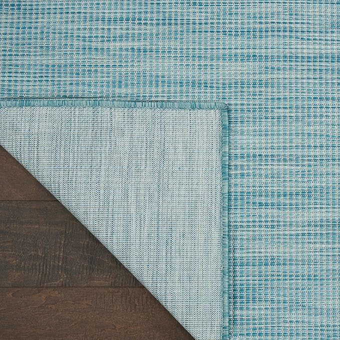 Nourison Positano Indoor/Outdoor Aqua 10' x 14' Area Rug, Easy Cleaning, Non Shedding, Bed Room, Living Room, Dining Room, Backyard, Deck, Patio (10x14)-Ruum Studio Home