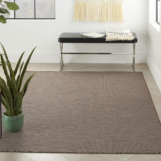 Nourison Positano Indoor/Outdoor Natural 3' x 5' Area Rug, Easy Cleaning, Non Shedding, Bed Room, Living Room, Dining Room, Backyard, Deck, Patio (3x5)-Ruum Studio Home