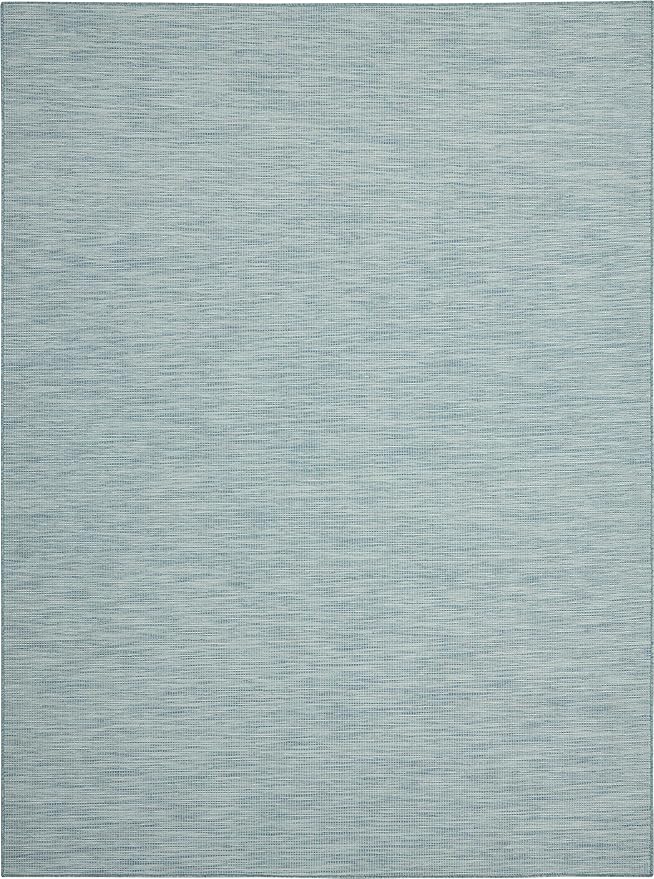 Nourison Home Positano 8' x 10' Aqua Fabric Modern Area Rug (8' x 10')-Ruum Studio Home