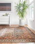 Loloi Layla Collection LAY-05 Ocean/Multi 3'-6" x 5'-6" .13" Thick Accent Rug, Soft, Durable, Vintage Inspired, Distressed, Low Pile, Non-Shedding, Easy Clean, Printed, Living Room Rug-Ruum Studio Home