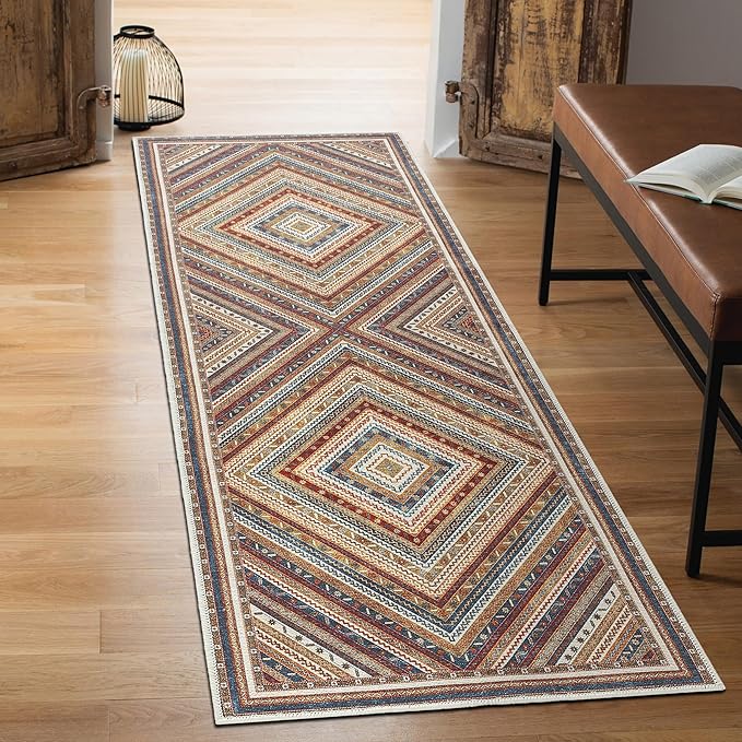 Keen Home Design 2x7 Rug - Machine Washable Runner Rug with Non-Slip Backing, Ideal for Hallway, Entryway, Kitchen, Laundry Room - Vintage, Easy Clean, Durable, Low Pile Rug - (2'6" x 7')-Ruum Studio Home