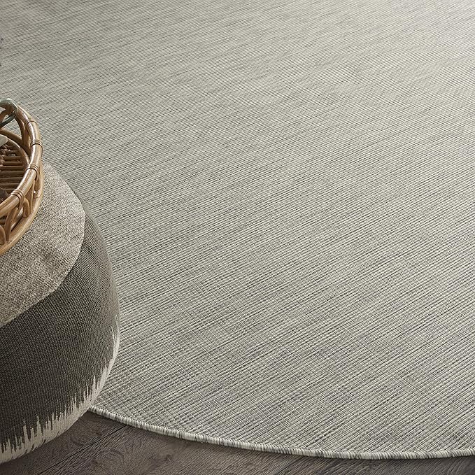 Nourison Home Positano 8' x Round Light Gray Fabric Modern Area Rug (8' Round)-Ruum Studio Home