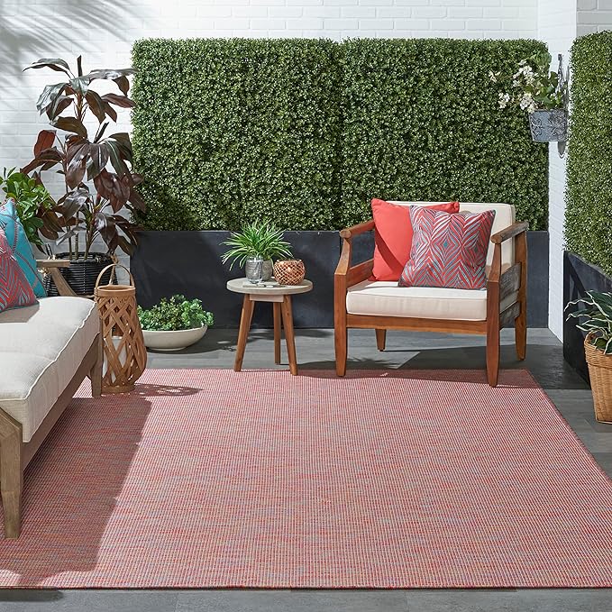 Nourison Home Positano Indoor/Outdoor Rainbow 7' x 10' Area Rug, Easy Cleaning, Non Shedding, Bed Room, Living Room, Dining Room, Backyard, Deck, Patio (7x10)-Ruum Studio Home