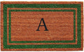 Calloway Mills Green Border 18" x 30" Monogram Doormat, Natural/Green (Letter A)-Ruum Studio Home