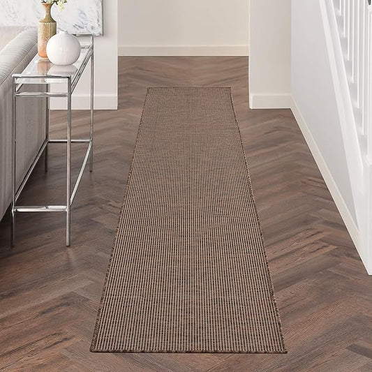 Nourison Home Positano 10' Runner Natural Fabric Modern Area Rug (10' Runner)-Ruum Studio Home
