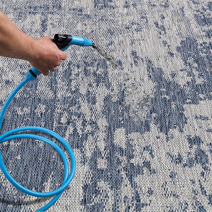 Keen Home Design Terrace Outdoor Area Rug - 8x10 Washable Indoor/Outdoor Rug for Patio, Kitchen, Balcony, Beach, Garden, Deck and Porch, Size: 7'7"x10'-Ruum Studio Home