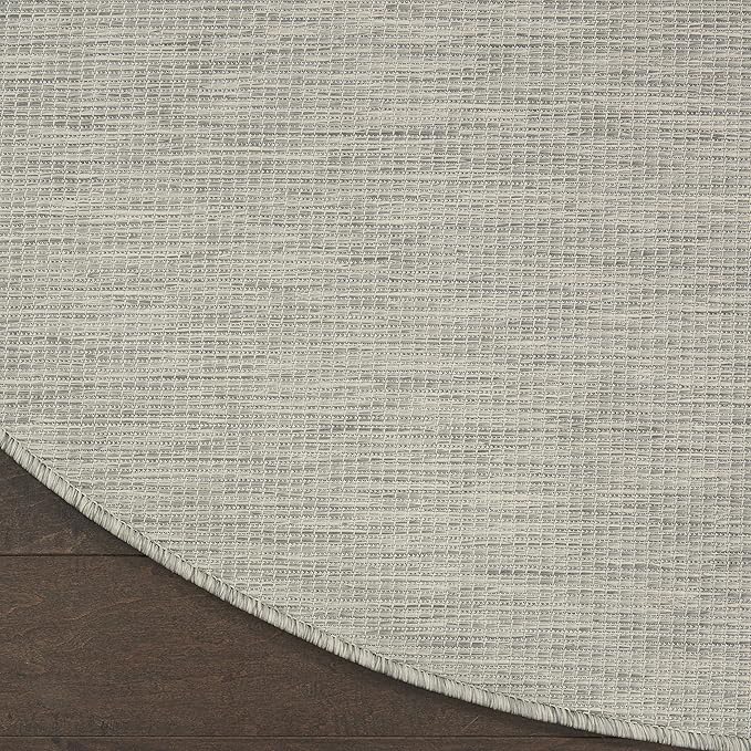 Nourison Home Positano 8' x Round Light Gray Fabric Modern Area Rug (8' Round)-Ruum Studio Home
