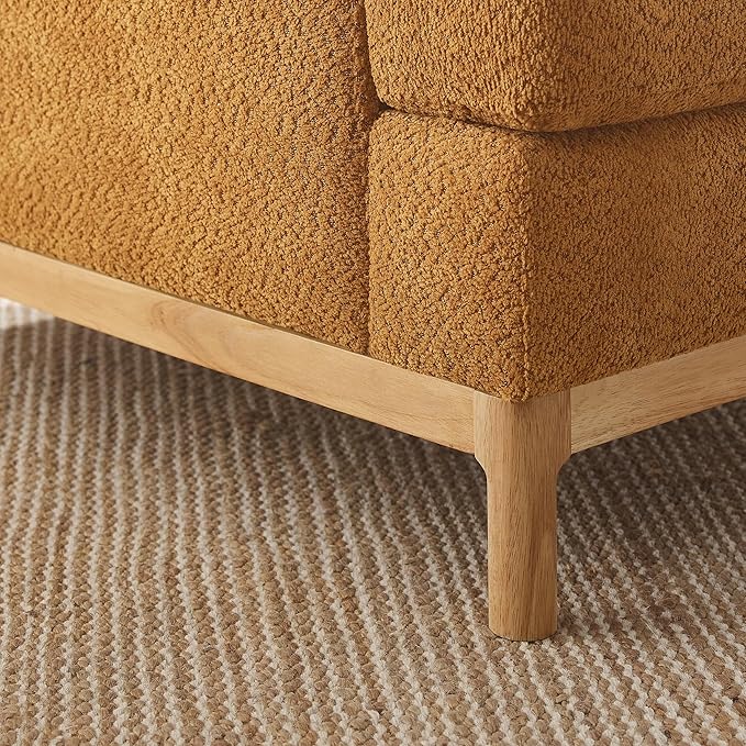 Oversized Accent Chair, Mid Century Modern Upholstered Armchair for Living Room, Comfy Chair for Bedroom Reading Chair, Single Sofa for Small Space with Rubberwood Base-Ruum Studio Home