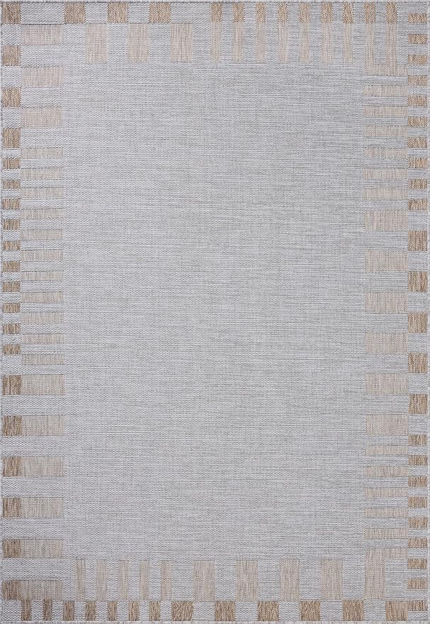 Loloi Amber Lewis Topanga Collection TOP-08 Silver/Natural 5'-3" x 7'-6" Indoor/Outdoor Area Rug-Ruum Studio Home