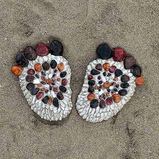 Outdooor Stepping Stones - Decorative Garden Stones for Patio, Deck, Garden or Sidewalk Faux Cobblestone Stepping Stones (Set of 2#B Small Size-Ruum Studio Home