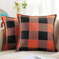 decorUhome Fall Orange and Black Decorative Throw Pillow Covers 18x18 Set of 2, Buffalo Plaid Check Farmhouse Cushion Covers with Stitched Edge for Autumn Harvest Couch Sofa Bed Home Decor-Ruum Studio Home